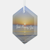 Goedemorgen God Christelijk citaat Glas Ornament (Voorkant links)