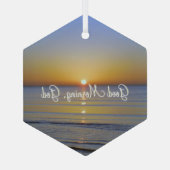 Goedemorgen God Christelijk citaat Glas Ornament (Achterkant)