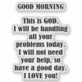 Goedemorgen, GOD Sticker (Voorkant)