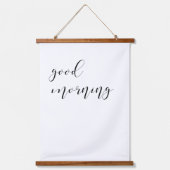 Goedemorgen Goede nacht elegant boven bed Hangend Wandkleed (Voorkant)