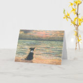 Goedemorgen, Goedemorgen. Border Collie Dog Kaart (Gele Bloem)