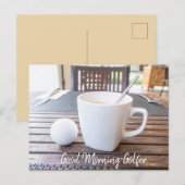 Goedemorgen golfer met golfbal en koffiekaart briefkaart (Voorkant / Achterkant)