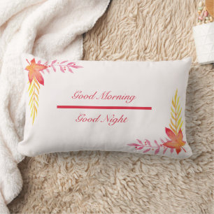 Goedemorgen & Good Night Lumbar Pillow 13 x 21 inc Kussen