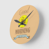 Goedemorgen grappige koffie drinker citaten ronde klok (Hoek)
