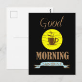 Goedemorgen grappige koffiedrinker citaten briefkaart (Voorkant / Achterkant)
