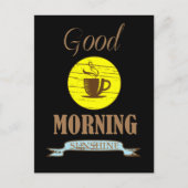 Goedemorgen grappige koffiedrinker citaten briefkaart (Voorkant)