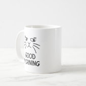 Goedemorgen - Grumpy Cat Coffee Mok - Unique Gift (Voorkant links)
