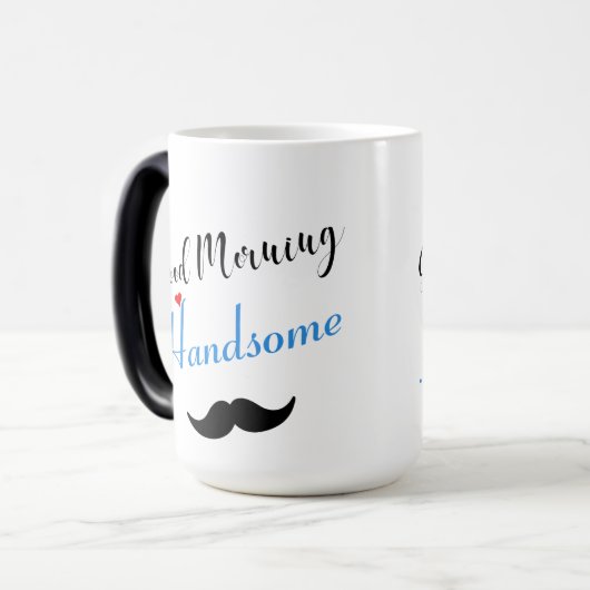 Goedemorgen, handige Mok voor morphing koffie (Voorkant links)