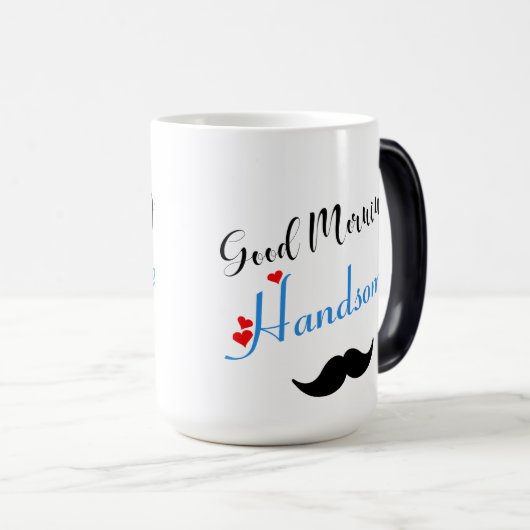 Goedemorgen, handige Mok voor morphing koffie (Voorkant rechts)