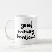 Goedemorgen Handsome Black Modern Typography Mok (Links)
