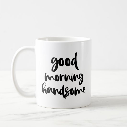 Goedemorgen Handsome Black Modern Typography Mok (Links)