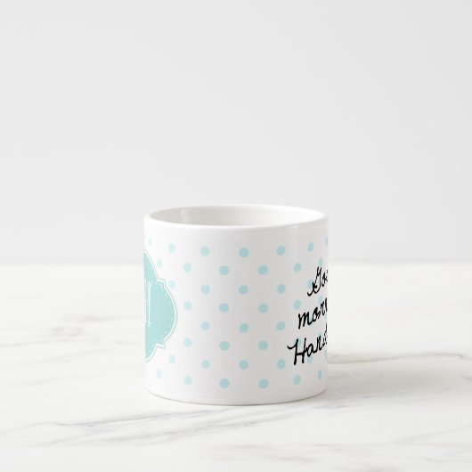 Goedemorgen, Handsome! Met pooldots en monogram Espresso Kop (Voorkant)