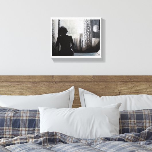 "Goedemorgen hartepijn" Canvas Afdruk (Insitu (Slaapkamer))