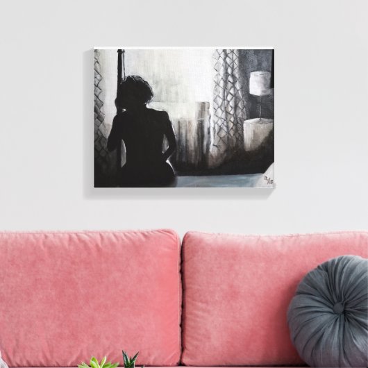 "Goedemorgen hartepijn" Canvas Afdruk (Insitu (Woonkamer))