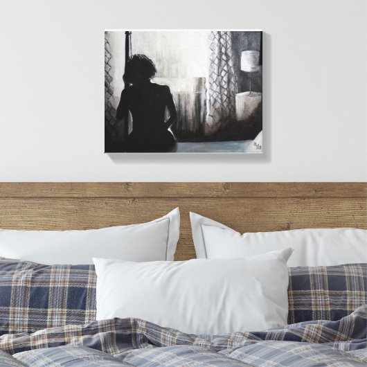 "Goedemorgen hartepijn" Canvas Afdruk (Insitu (Slaapkamer))