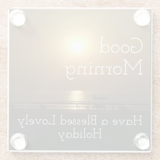 Goedemorgen hebben een bloedige feestdag glazen onderzetter (Achterkant)