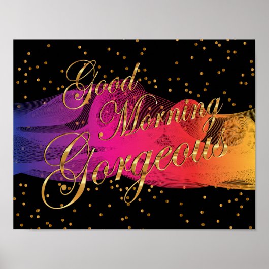 Goedemorgen heerlijk over zwart poster (Voorkant)