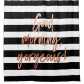 Goedemorgen heerlijk Roos Gold Stripe Douchegordijn (Voorkant)