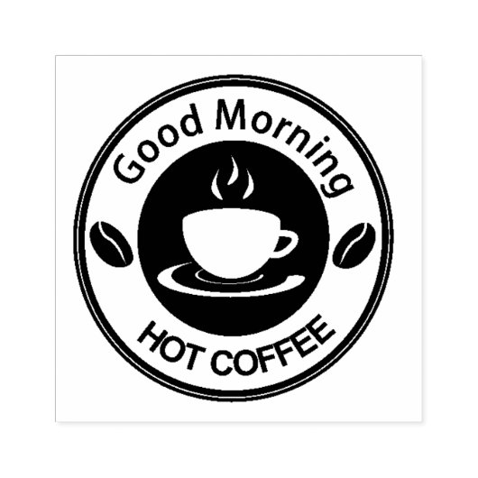 Goedemorgen Heet Koffie Rubberstempel (Afrduk)