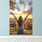 Goedemorgen Herfst Canvas Afdruk (Insitu (Houten vloer))