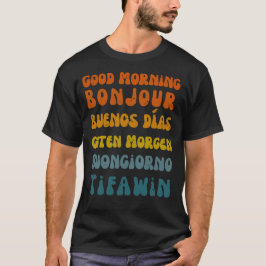 Goedemorgen, het retro meertalige shirt