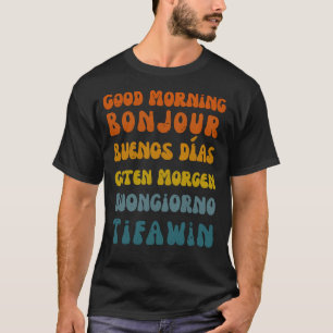 Goedemorgen, het retro meertalige shirt