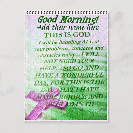 Goedemorgen, hun naam toevoegen_ briefkaart (Voorkant)