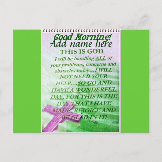 Goedemorgen, hun naam toevoegen_ briefkaart (Voorkant)