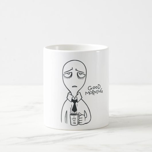 Goedemorgen, ik hou van mijn werk koffiemok (Center)