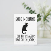 Goedemorgen, ik zie dat de Assassins zijn mislukt Briefkaart (Staand voorkant)