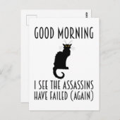 Goedemorgen, ik zie dat de Assassins zijn mislukt Briefkaart (Voorkant / Achterkant)