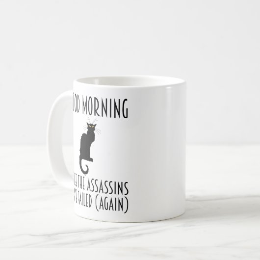 Goedemorgen, ik zie dat de Assassins zijn mislukt Koffiemok (Voorkant links)