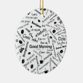 Goedemorgen in alle talen van het woord keramisch ornament (Rechts)