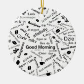Goedemorgen in alle talen van het woord keramisch ornament (Voorkant)