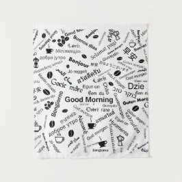 Goedemorgen in alle talen van het woord wandkleed