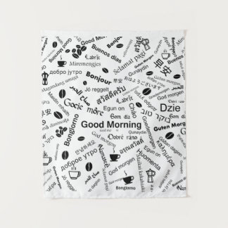 Goedemorgen in alle talen van het woord wandkleed