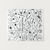 Goedemorgen in alle talen van het woord wandkleed (Voorkant (horizontaal))