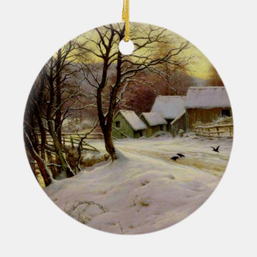 Goedemorgen in de winter keramisch ornament (Achterkant)