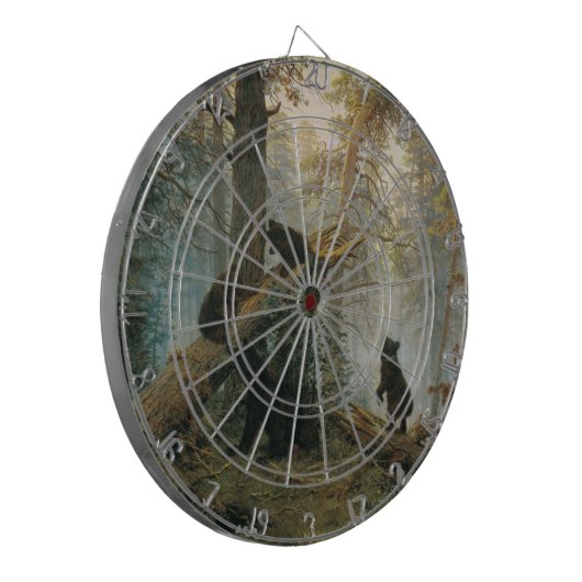 Goedemorgen in een Pijnbos (Beren in de Bossen) Dartbord (Voorkant Links)