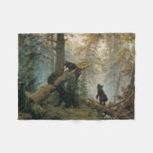 Goedemorgen in een Pijnbos (Beren in de Bossen) Fleece Deken (Voorkant (Horizontaal))