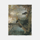 Goedemorgen in een Pijnbos (Beren in de Bossen) Fleece Deken (Voorkant)