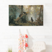 Goedemorgen in een Pijnbos (Beren in de Bossen) Spandoek (Insitu)