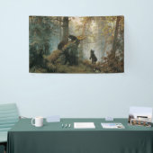 Goedemorgen in een Pijnbos (Beren in de Bossen) Spandoek (Beurs)