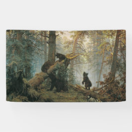 Goedemorgen in een Pijnbos (Beren in de Bossen) Spandoek