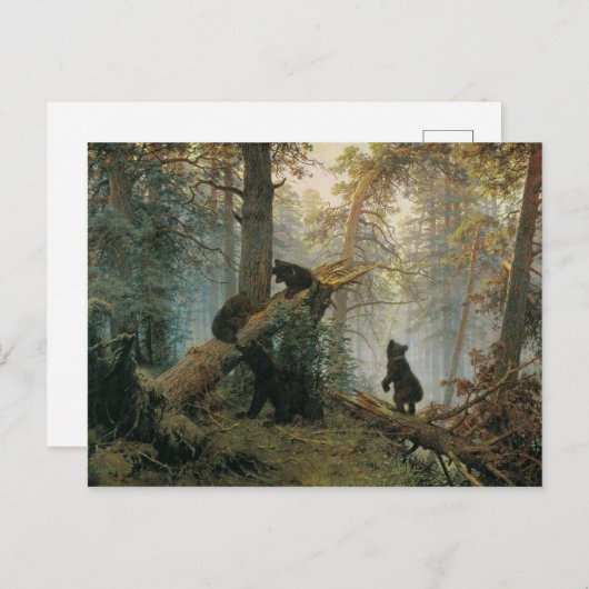 Goedemorgen in een pine bos briefkaart (Voorkant / Achterkant)