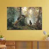 Goedemorgen in een pine bos canvas afdruk (Insitu (Woonkamer))