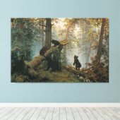 Goedemorgen in een pine bos canvas afdruk (Insitu (Houten vloer))