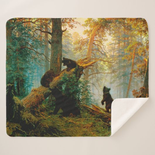 Goedemorgen in een Pine Forest Beer met Cubs Shish Sherpa Deken (Voorkant (horizontaal))