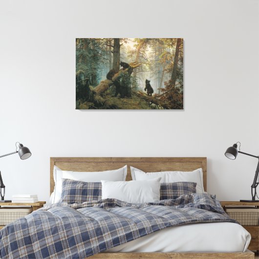 Goedemorgen in een Pine Forest Canvas Afdruk (Insitu (Slaapkamer))
