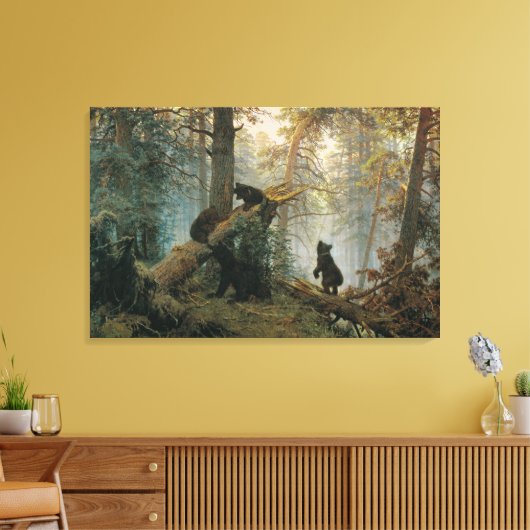 Goedemorgen in een Pine Forest Canvas Afdruk (Insitu (Woonkamer))